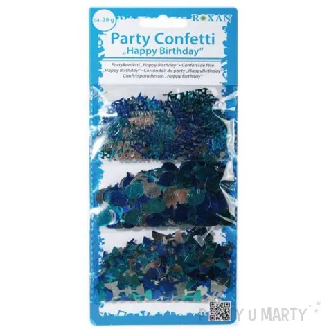 konfetti happy birthday mix niebieskie