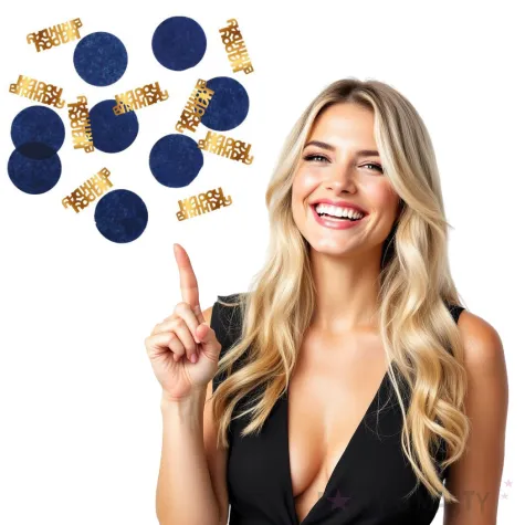 konfetti happy birthday urodziny niebiesko zlote folat 25g