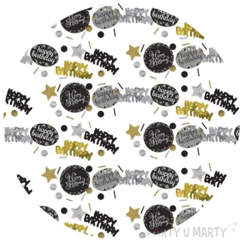 konfetti happy birthday zloto srebrne amscan 34 g