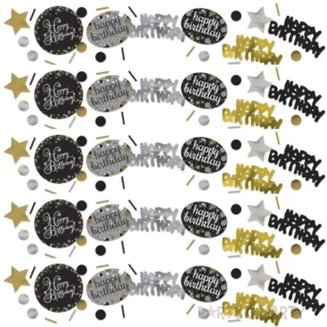 konfetti happy birthday zloto srebrne amscan 34 g