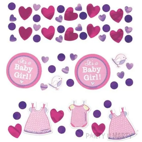 konfetti its a baby girl kolka i serca rozowo fioletowy amscan 34 g