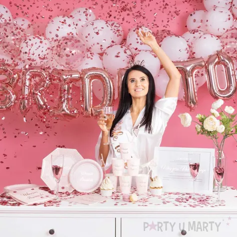 konfetti koleczka foliowe rozowe zloto partypal 15 g