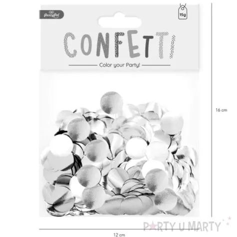 konfetti koleczka foliowe srebrne partypal 15 g