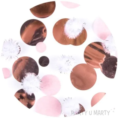 konfetti koleczka i pomponiki rozowe zloto amscan 16 g