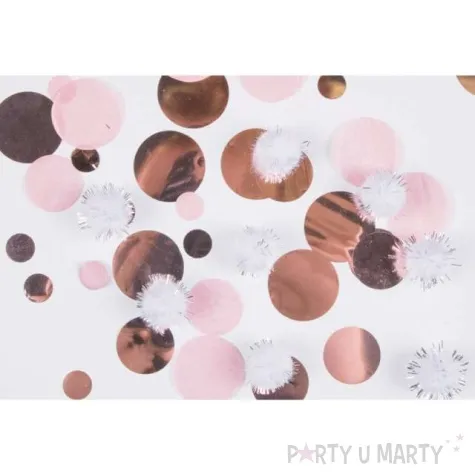 konfetti koleczka i pomponiki rozowe zloto amscan 16 g