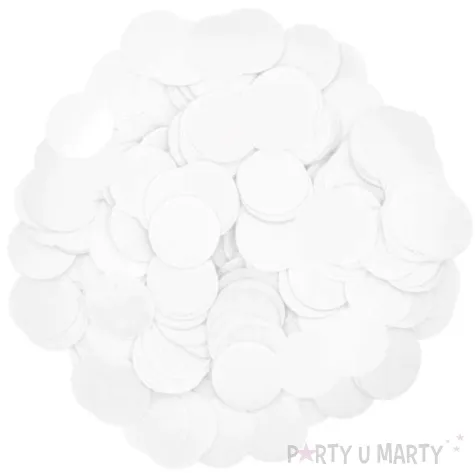 konfetti koleczka papierowe biale partypal 500 g