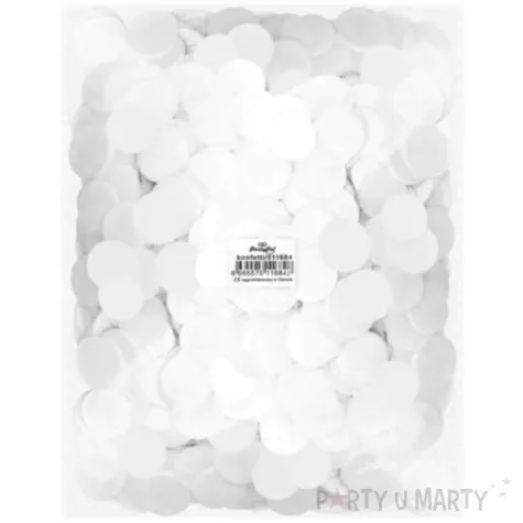 konfetti koleczka papierowe biale partypal 500 g