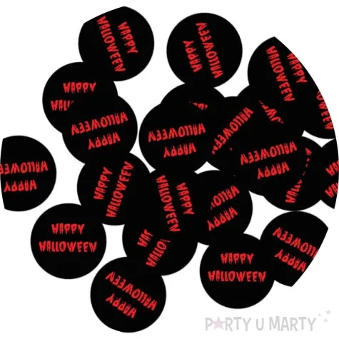konfetti krwawe happy halloween czarno czerwony congee 36 szt