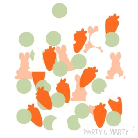 konfetti marchewki i zajaczki amscan