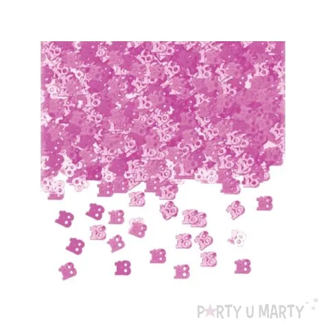 konfetti metalizowane liczba 18 rozowy 1 op