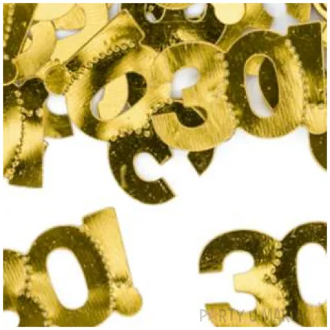 konfetti metalizowane liczba 30 zlote partydeco 15 g