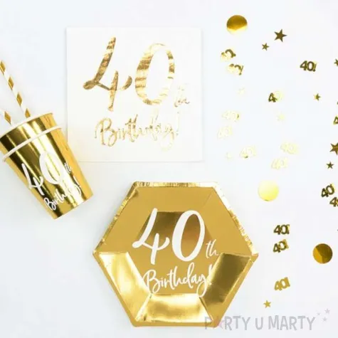 konfetti metalizowane liczba 40 zlote partydeco 15 g