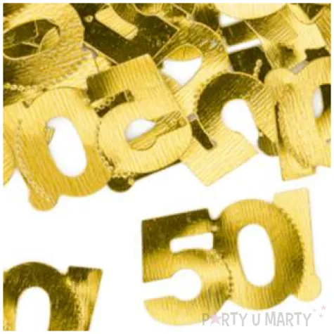 konfetti metalizowane liczba 50 zlote partydeco 15 g