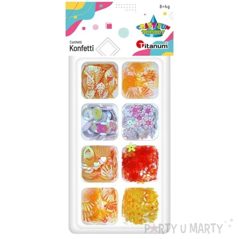konfetti muszelki i kwiatki metaliczne mix titanum 8 x 4 g