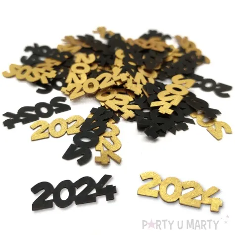 konfetti nowy rok 2024 czarno zlote 1 opak