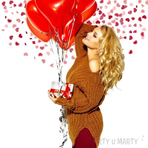 konfetti papierowe serca serduszka walentynki rozowe