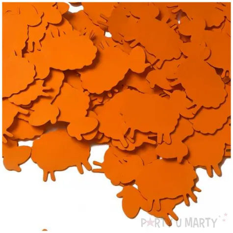 konfetti papierowe wielkanoc pomaranczowe baranki dekoracja stolu