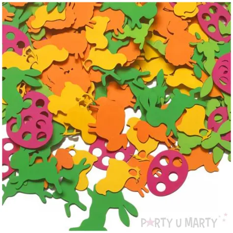 konfetti papierowe wielkanoc swiateczne symbole dekoracja stolu