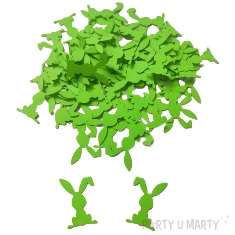 konfetti papierowe wielkanoc zielone kroliczki dekoracja stolu