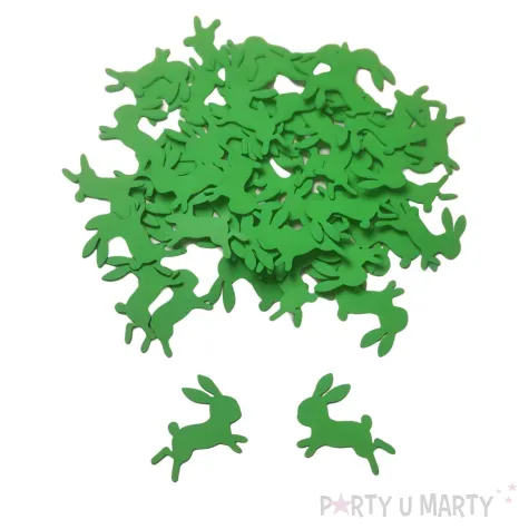 konfetti papierowe wielkanoc zielone zajaczki dekoracja stolu