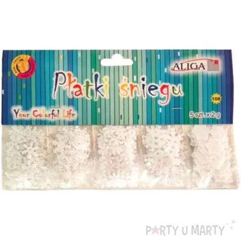 konfetti platki sniegu biale aliga 5x2g
