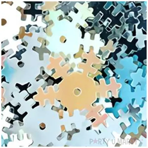 konfetti platki sniegu metaliczne niebieskie titanum 14 g