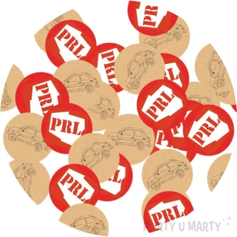 konfetti prl brazowy czerwony congee 36 szt