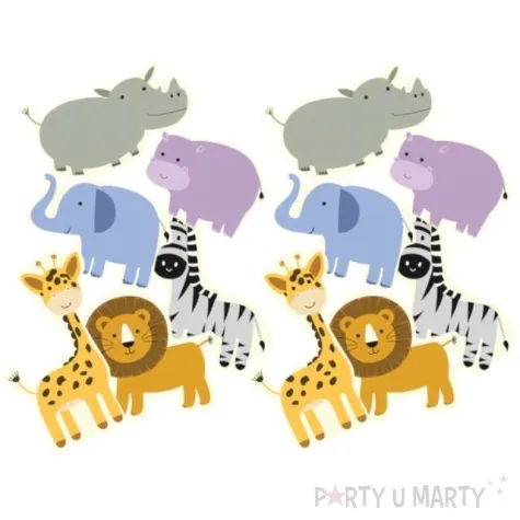 konfetti safari zwierzeta congee 12 szt