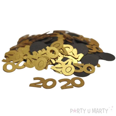 konfetti urodziny cyfra 20 zloto czarny 1 opak