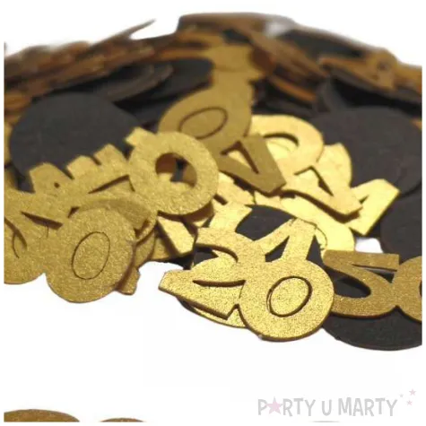 konfetti urodziny cyfra 20 zloto czarny 1 opak