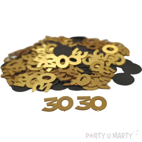 konfetti urodziny cyfra 30 zloto czarny 1 opak