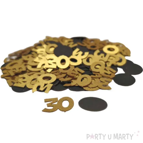 konfetti urodziny cyfra 30 zloto czarny 1 opak