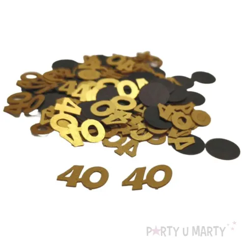 konfetti urodziny cyfra 40 zloto czarny 1 opak