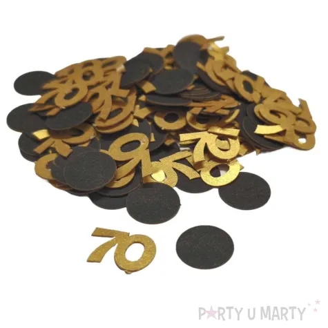 konfetti urodziny cyfra 70 zloto czarny 1 opak
