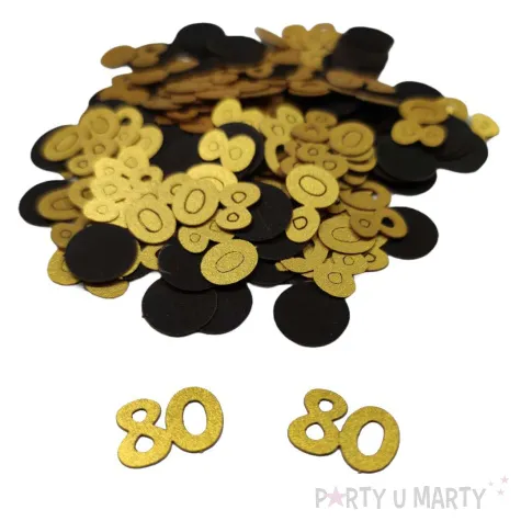 konfetti urodziny cyfra 80 zloto czarny 1 opak