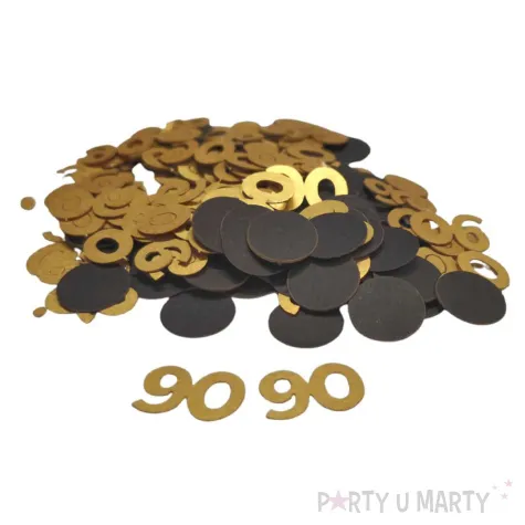 konfetti urodziny cyfra 90 zloto czarny 1 opak