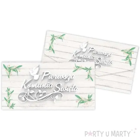 koperta prezentowa na banknoty komunia sw z golabkiem toledo 17 5x9cm
