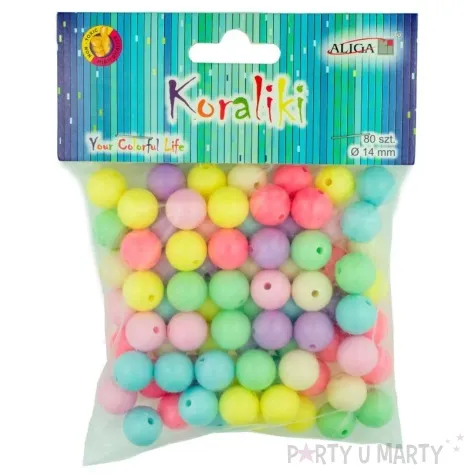 koraliki classic pastelowe mix aliga 14 mm 80 szt