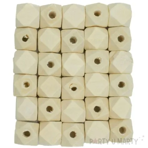 koraliki drewniane geometryczne drewno naturalne aliga 12 mm 30 szt