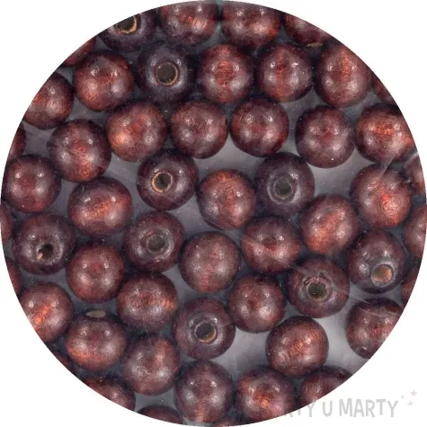 koraliki drewniane okragle gladkie brazowy aliga 12 mm 80 szt