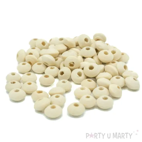 koraliki drewniane plaskie gladkie drewno naturalne aliga 10 mm 80 szt