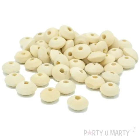 koraliki drewniane plaskie gladkie drewno naturalne aliga 14 mm 80 szt