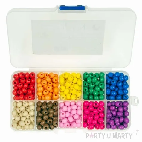 koraliki drewniane zestaw mix kolorow aliga 6mm 600 szt