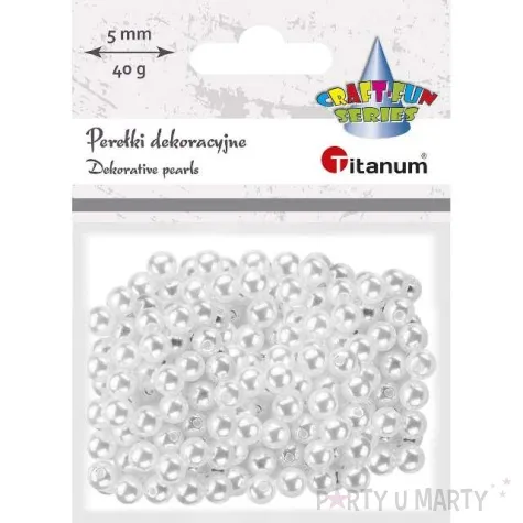 koraliki perelki biale titanum 5 mm 40 g