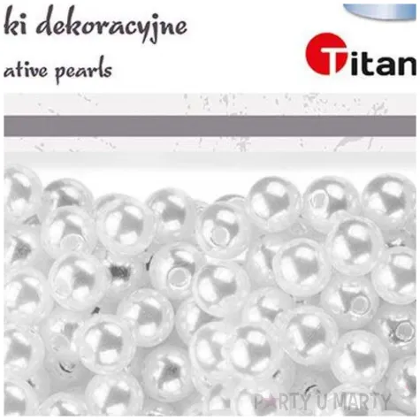 koraliki perelki biale titanum 8 mm 40 g