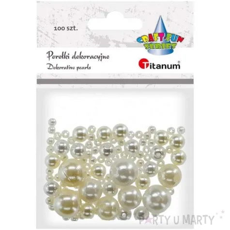 koraliki perelki biale titanum mix rozmiarow 100 szt
