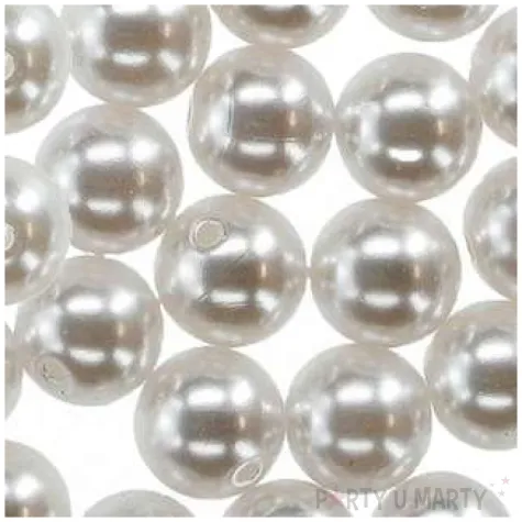 koraliki perelki duze perlowe biale titanum 12 mm 20 g