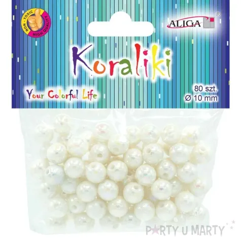 koraliki perelki opalizujace aliga 10 mm 80 szt