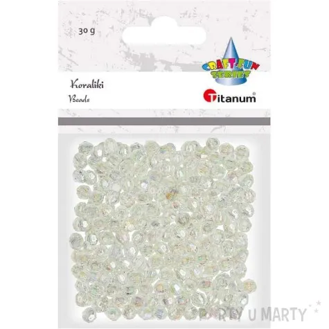koraliki perelki perlowe biale titanum 6 mm 30 g