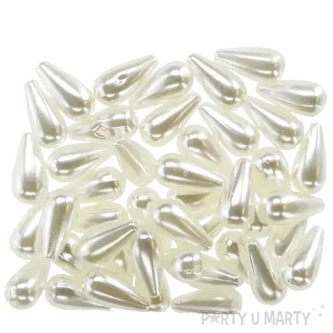 koraliki podluzne biale titanum 16 mm 20 g